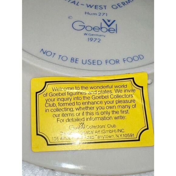 Goebel M.J. Hummel 1978 Annual Collectable Plate - Picture 6 of 10